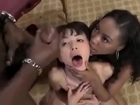Japanese Masseuse Gets Fucked By Black Couple